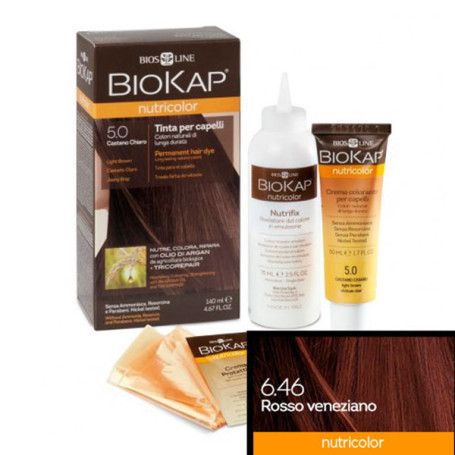 TINTE NUTRICOLOR 6.46 ROJO VENECIANO 140Ml. BIOKAP