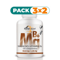 Pack 3x2 MAGNESIO+VIT. B6 1550mgrs. x 120 LIBERACION SOSTENIDA SORIA NATURAL