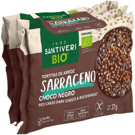 TORTITAS DE ARROZ SARRACENI Y CHOCOLATE NEGRO BIO 37G SANTIVERI