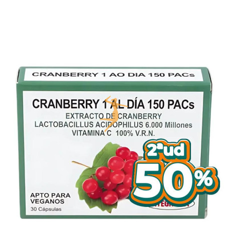 CRANBERRY 1 AL DÍA 150 PACs 30 CÁPSULAS INTEGRALIA OFERTA 2 UD