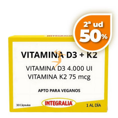 VITAMINA D3+K2 30 CÁPSULAS INTEGRALIA OFERTA 2 UD