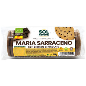 GALLETAS MARÍA T. SARRACENO CON CHIPS CHOCO BIO 200G SOL NATURAL