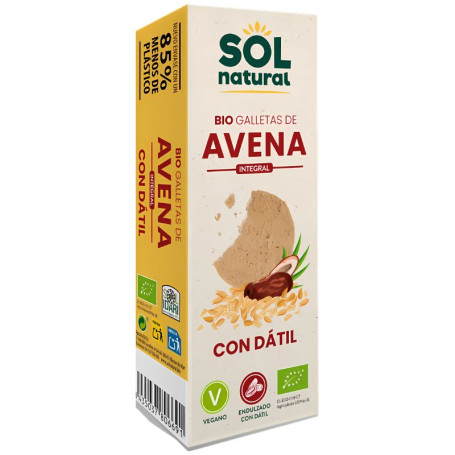 GALLETAS DE AVENA ENDULZADAS CON DÁTIL BIO 170G SOL NATURAL