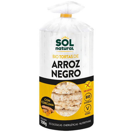 TORTAS DE ARROZ NEGRO Y CÚRCUMA BIO 100G SOL NATURAL