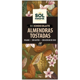 TABLETA CHOCOLATE Y ALMENDRAS TOSTADAS BIO 70G SOL NATURAL