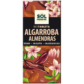 TABLETA ALGARROBA CON ALMENDRAS BIO 70G SOL NATURAL