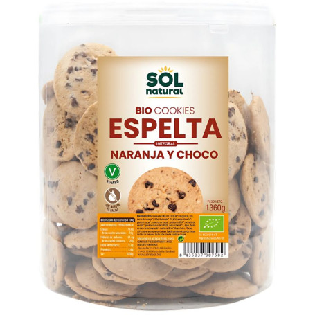 COOKIES&nbsp;DE ESPELTA&nbsp;CON&nbsp;NARANJA&nbsp;Y&nbsp;CHOCO BIO 1360G SOL NATURAL