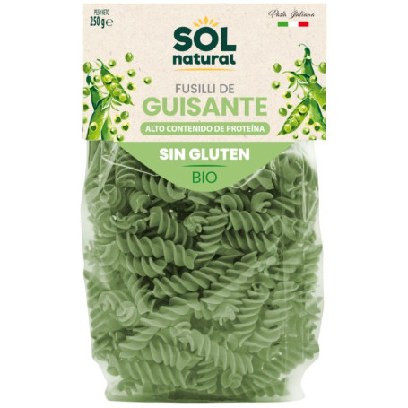 FUSILLI DE GUISANTE SIN GLUTEN BIO 250G SOL NATURAL