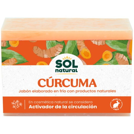 JABÓN NATURAL ELABORADO EN FRÍO DE CÚRCUMA 100G SOL NATURAL