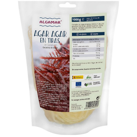 ALGA AGAR AGAR EN TIRAS 1KG ALGAMAR