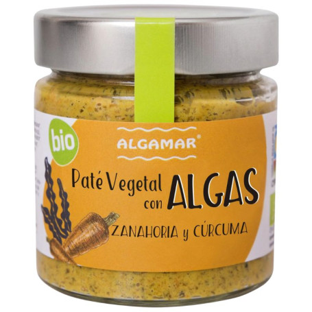 PATÉ VEGETAL DE ALGAS ZANAHORIA Y CÚRCUMA BIO 180G ALGAMAR