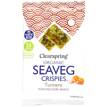 SNACK DE ALGA NORI TOSTADA CON CÚRCUMA BIO 4G CLEARSPRING
