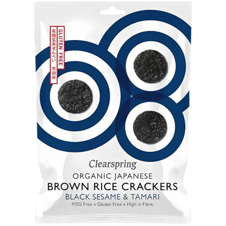 CRACKERS DE ARROZ INTEGRAL CON SÉSAMO NEGRO BIO 40G CLEARSPRING