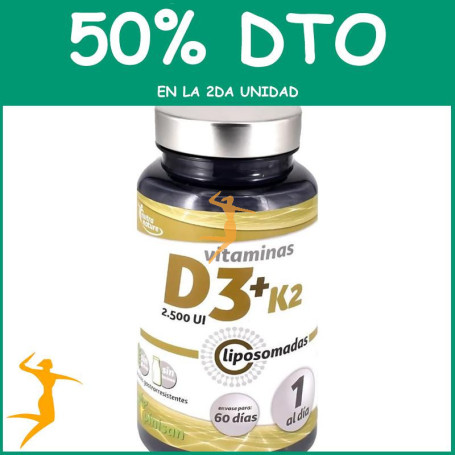 D3 + K2 LIPOSOMADAS 2.500UI 60 CAPSULAS PINISAN OFERTA 2 UD