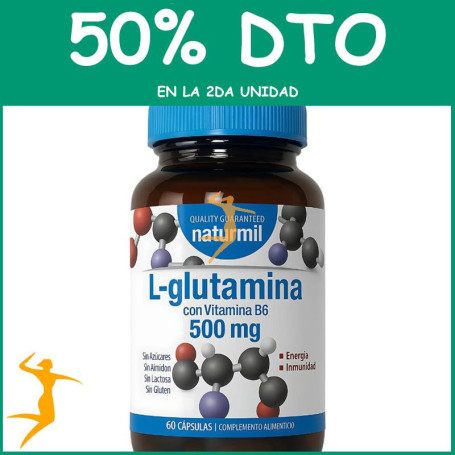 L-GLUTAMINA 500MG 60 CAPSULAS NATURMIL OFERTA 2 UD