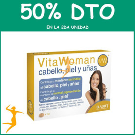 VITAWOMAN CABELLO, PIEL, UÑAS 30 COMPRIMIDOS ELADIET OFERTA 2 UD