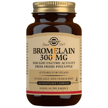 BROMELINA 300MG 60 CÁPSULAS SOLGAR