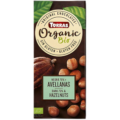 CHOCOLATE NEGRO 70% CACAO CON AVELLANAS 100G TORRAS