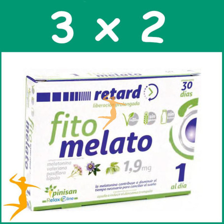 Pack 3x2 FITOMELATO RETARD 1,9Mg. 30 CÁPSULAS PINISAN