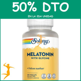 MELATONINA CON GLICINA 100 CÁPSULAS VEGETALES SOLARAY OFERTA 2 UD