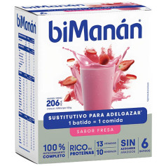 BATIDO SUSTITUTIVO DE FRESA 6 SOBRES BIMANAN