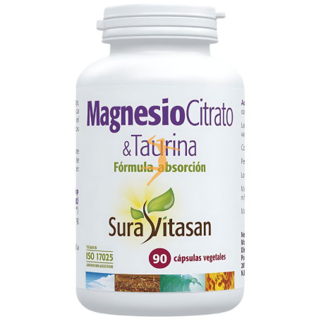 MAGNESIO Y L-TAURINA 90 CÁPSULAS SURA VITASAN