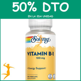 VITAMINA B1 100MG 100 CÁPSULAS VEGETALES SOLARAY OFERTA 2 UD