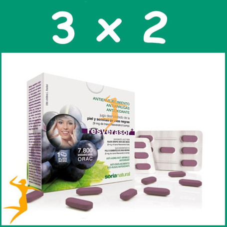 Pack 3x2 Resverasor Plus 28 Comprimidos Soria Natural