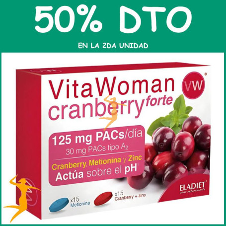 VITAWOMAN CRANBERRY FORTE 30 COMPRIMIDOS ELADIET OFERTA 2 UD