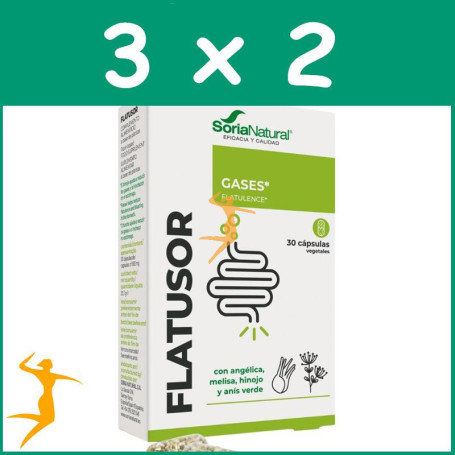 Pack 3x2 FLATUSOR 30 CÁPSULAS SORIA NATURAL