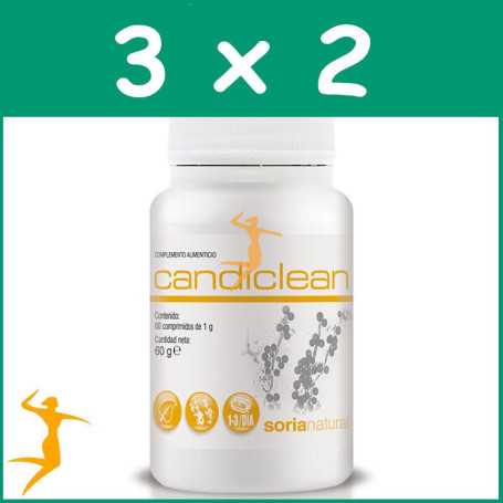 Pack 3x2 Candiclean 60 Comprimidos Soria Natural