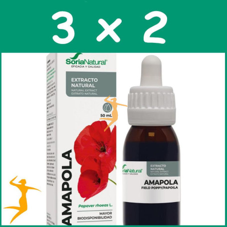 Pack 3x2 EXTRACTO DE AMAPOLA 50ML SORIA NATURAL