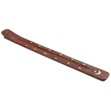 INCENSARIO DE MADERA PUNTOS Y ESTRELLAS 30CM SYS
