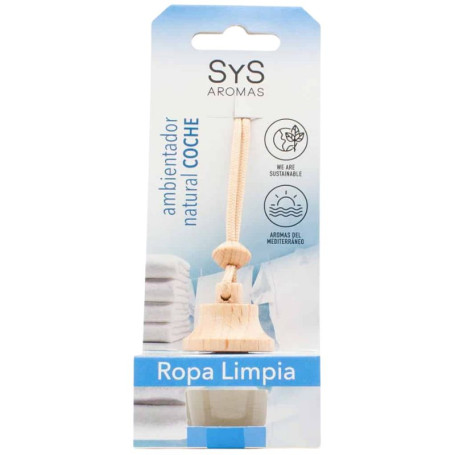 AMBIENTADOR NATURAL DE COCHE AROMA ROPA LIMPIA 7ML SYS
