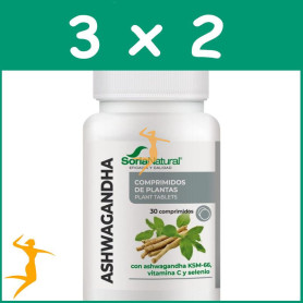 Pack 3x2 ASHWAGANDHA 30 COMPRIMIDOS SORIA NATURAL