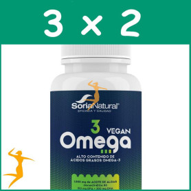 Pack 3x2 OMEGA-3 VEGANO 60 PERLAS SORIA NATURAL