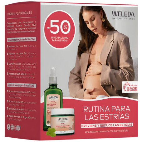 RUTINA PARA ESTRIAS ACEITE Y BALSAMO WELEDA