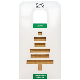 AMBIENTADOR COLGANTE DE MADERA AROMA CEDRO 12G SYS