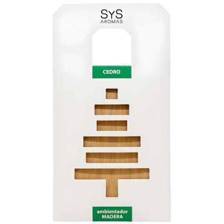 AMBIENTADOR COLGANTE DE MADERA AROMA CEDRO 12G SYS