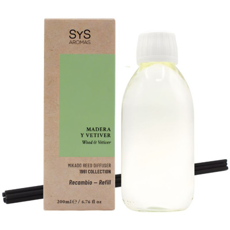 RECAMBIO MIKADO 1991 MADERA Y VETIVER 200ML+PALOS SYS