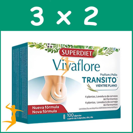 Pack 3x2 VIVAFLORE TRANSITO 100 CAPSULAS SUPERDIET
