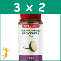Pack 3x2 RÁBANO NEGRO BIO 80 COMPRIMIDOS SUPERDIET