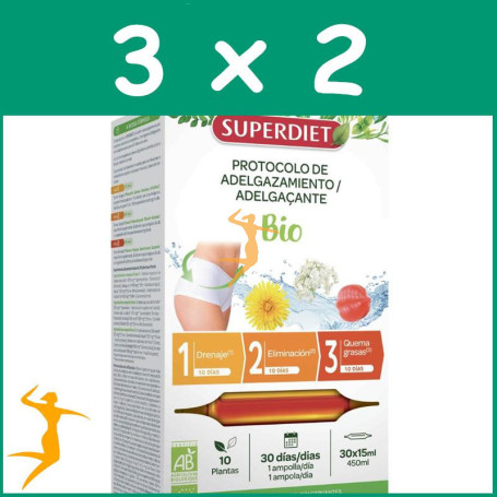 Pack 3x2 PROTOCOLO ADELGAZANTE BIO 3 FASES X 10 AMPOLLAS SUPERDIET