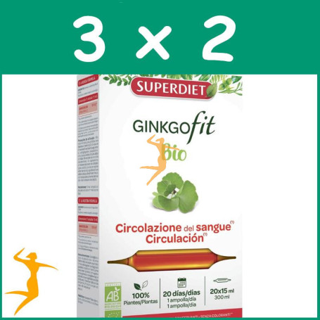 Pack 3x2 GINKGOFIT BIO 20 AMPOLLAS SUPERDIET