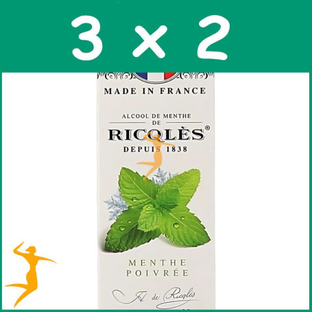 Pack 3x2 RICQLÈS ALCOHOL DE MENTA 50ML SUPERDIET