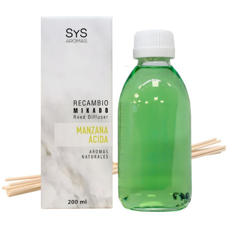 RECAMBIO MIKADO MANZANA ÁCIDA 200ML+PALOS SYS