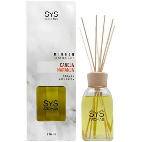 AMBIENTADOR MIKADO MÁRMOL CANELA-NARANJA 220ML SYS