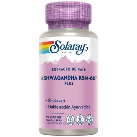 ASHWAGANDHA KSM-66 PLUS 60 CÁPSULAS VEGETALES SOLARAY