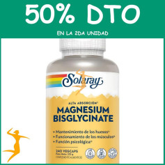 MAGNESIO BISGLYCINATE 240 CÁPSULAS VEGETALES SOLARAY OFERTA 2 UD