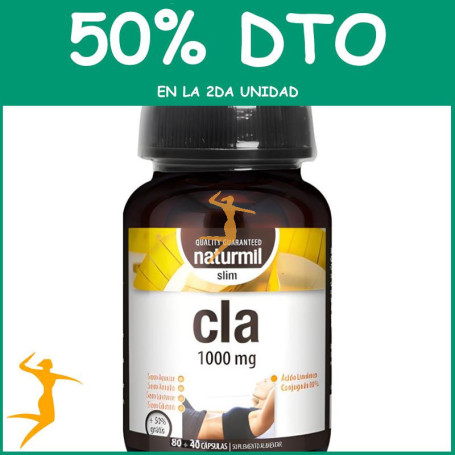 CLA SLIM 1000MG 80+40 PERLAS NATURMIL OFERTA 2 UD